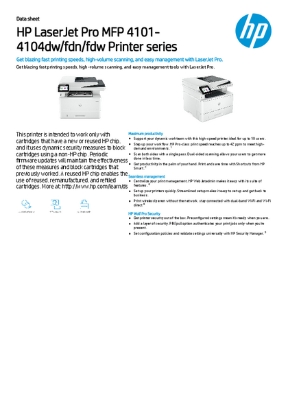 Impresora HP Laser 4103FDW MF MONO - PDF