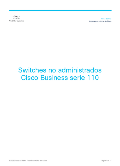 Switch Cisco Cbs110‑24T 24 Puertos No Adm. GigaBit - PDF