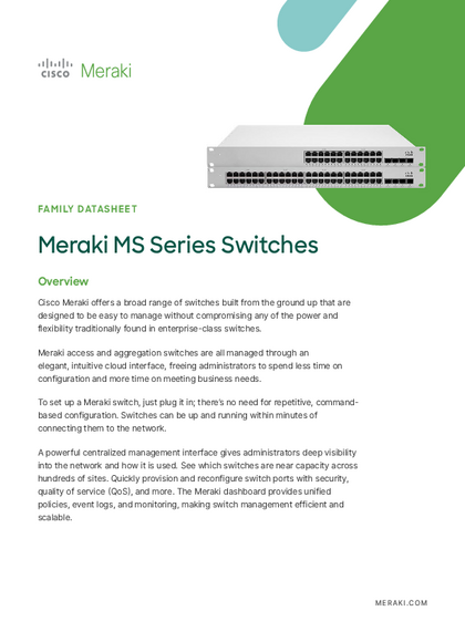 Switch Cisco Meraki MS250-24P 4X10G SFP - PDF