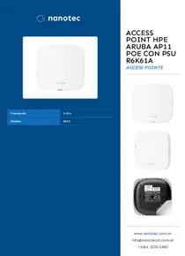 Access Point HPE Aruba AP11 PoE Con PSU R6K61A - Folleto