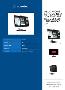 All-In-One Lenovo Neo 30a I5-1240P 8GB 256 SSD 12B2A01CAC - Folleto