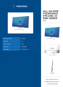 All-in-One Viewsonic VPC2381 i3 8Gb 240SSD - Folleto