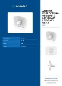 Antena direccional Ubiquiti Litebeam LBE-5AC-Gen2 - Folleto