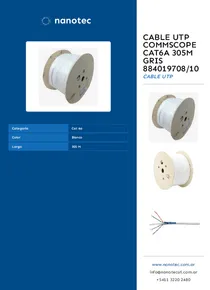 Cable UTP Commscope CAT6A 305M gris 884019708/10 - Folleto