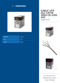 Cable UTP GLC CAT5E 305M CE-1102 INT. - Folleto