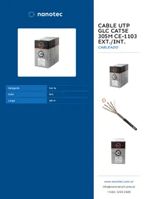 CABLE UTP GLC CAT5E 305M CE-1103 EXT./INT. - Folleto