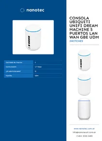 Consola Ubiquiti Unifi Dream Machine 5 Puertos LAN WAN GbE UDM - Folleto