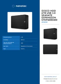 Disco HDD 6TB USB 3.0 Seagate Expansion STKP6000400 - Folleto