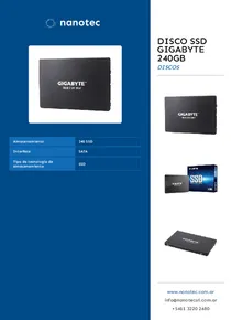Disco SSD Gigabyte 240gb - Folleto