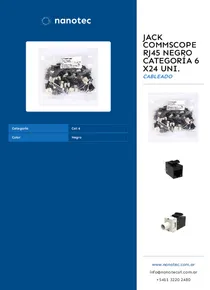 Jack Commscope Rj45 Negro Categoría 6 X24 Uni. - Folleto