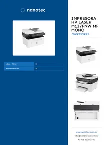 Impresora HP Laser M137FNW MF Mono - Folleto