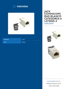 Jack Commscope RJ45 Blanco Categoría 6 1375055-3 - Folleto