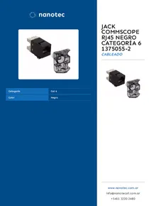 Jack Commscope RJ45 Negro Categoría 6 1375055-2 - Folleto