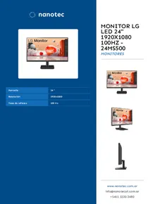 Monitor LG Led 24" 1920x1080 100Hz - 24MS500 - Folleto