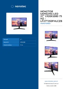 Monitor Samsung Led 27" 1920x1080 75 Hz - LF27T350FHLCZB - Folleto