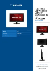 Monitor Viewsonic Led 20" 1920x1080 60 Hz - Va2055sm - Folleto