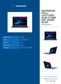Notebook Dell Latitude 3520 I5 8GB ssd 256GB W11P - Folleto