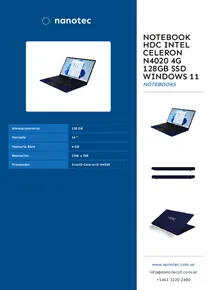 Notebook HDC Intel Celeron N4020 4G 128GB SSD Windows 11 - Folleto