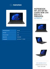 Notebook HP 255 G9 R3-3250U 8GB 256 SSD M.2 FreeDos - Folleto