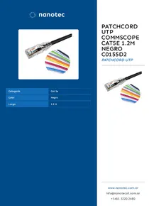 Patchcord UTP Commscope CAT5E 1.2M Negro C0155D2 - Folleto