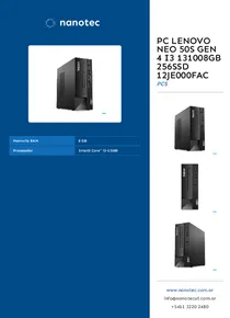 PC Lenovo Neo 50S Gen 4 i3 131008GB 256SSD 12JE000FAC - Folleto