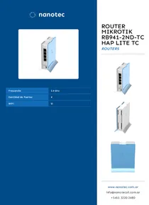 Router Mikrotik RB941-2ND-TC hAP lite TC - Folleto