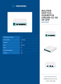 Router Switch Mikrotik CRS106-1C-5S 5P SFP - Folleto