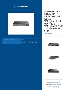 Router Tp-Link 7P ER707-M2 4P Giga WAN/LAN + 1 WAN & 1 WAN/LAN 2,5G + 1 WAN/LAN SFP - Folleto