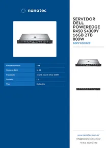 Servidor Dell PowerEdge R450 S4309Y 16GB 2TB 800w - Folleto