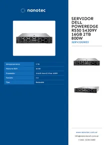 Servidor Dell PowerEdge R550 S4309Y 16GB 2TB 800w - Folleto