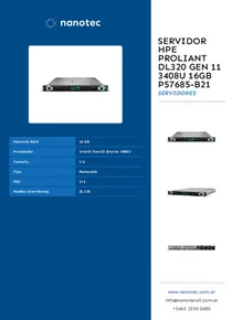 Servidor HPE ProLiant DL320 Gen 11 3408U 16GB P57685-B21 - Folleto