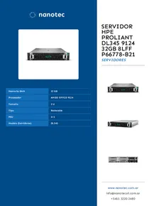 Servidor HPE ProLiant DL345 9124 32GB 8LFF P66778-B21 - Folleto