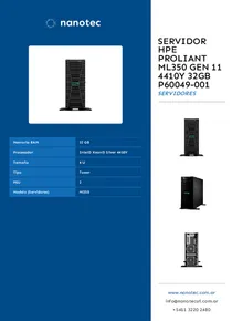 Servidor HPE ProLiant ML350 Gen 11 4410Y 32GB P60049-001 - Folleto