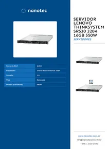 Servidor Lenovo ThinkSystem SR530 3204 16GB 550w - Folleto