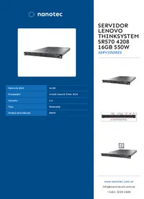 Servidor Lenovo ThinkSystem SR570 4208 16GB 550w - Folleto