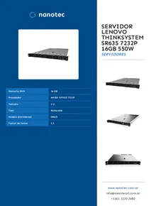 Servidor Lenovo ThinkSystem SR635 7232P 16GB 550W - Folleto