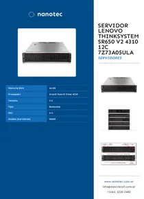 Servidor Lenovo ThinkSystem SR650 v2 4310 12C 7Z73A05ULA - Folleto
