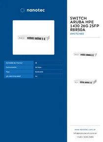 Switch Aruba HPE 1430 26G 2SFP R8R50A - Folleto