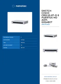 Switch Cisco Cbs110-8T-D 8 Puertos No Adm. GigaBit - Folleto