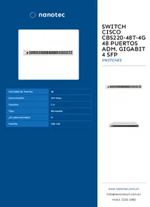 Switch Cisco Cbs220‑48T‑4G 48 Puertos Adm. GigaBit 4 SFP - Folleto