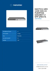 Switch HPE 1420 24G 24 Puertos GigaBit 2 SFP JH017A - Folleto