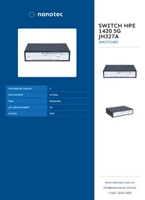 Switch HPE 1420 5G JH327A - Folleto