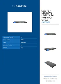 SWITCH LINKSYS LGS124 24 PUERTOS GIGA - Folleto