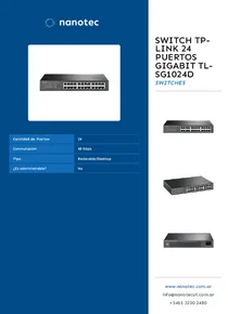 Switch Tp-Link 24 puertos Gigabit TL-SG1024D - Folleto