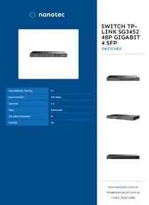 Switch Tp-Link SG3452 48P Gigabit 4 SFP - Folleto