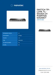 Switch Tp-Link TL-SG1024 24 Puertos GigaBit - Folleto