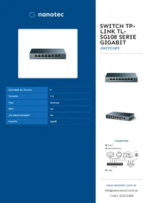 Switch TP-Link TL-SG108 Serie Gigabit - Folleto