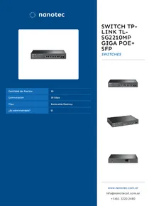Switch Tp-Link TL-SG2210MP Giga POE+ SFP - Folleto