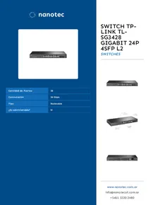 Switch Tp-Link Tl-SG3428 Gigabit 24P  4SFP L2 - Folleto