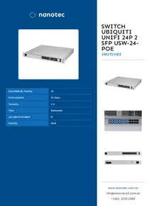 Switch Ubiquiti Unifi 24P 2 SFP USW-24-POE - Folleto